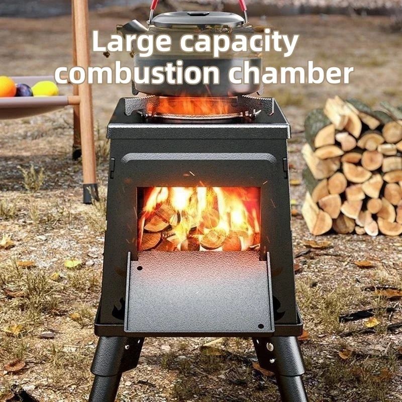 1-2 People Outdoor Camping Carbon Burner Wood Stove Outdoor Portable Stove Camping Cookware Picnic Stove Folding Stove