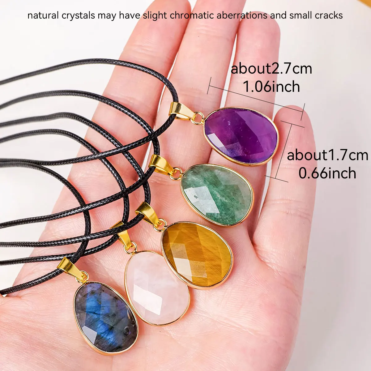 1PC Natural Crystal Pendant Healing Irregular Section Pendant for Women Protection Pendant Yoga Reiki Chakras Meditation