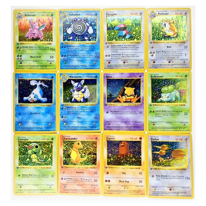 55pcs/set Base Set Team Rocket Jungle Fossil Charizard Toys Hobbies Hobby Collectibles Game Collection Anime Cards