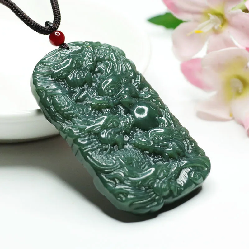 

Tabqing Hetian Jade Double-Sided Nine Dragons Pendant Imperial Charm