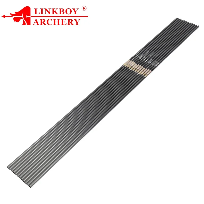 12pcs Linkboy Archery Carbon Arrows Shaft Spine 300 340 400 500 600 700 800 ID6.2mm for Compound Bow Hunting Shooting Outdoor