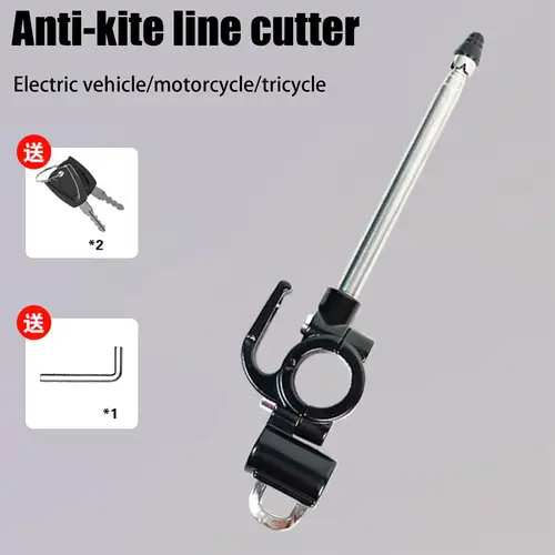 Dispositivo de corte de línea antigoletas ajustable para motocicleta, antena anticorte para garganta, herramienta de modificación de conducción de asta de bandera para motocicleta