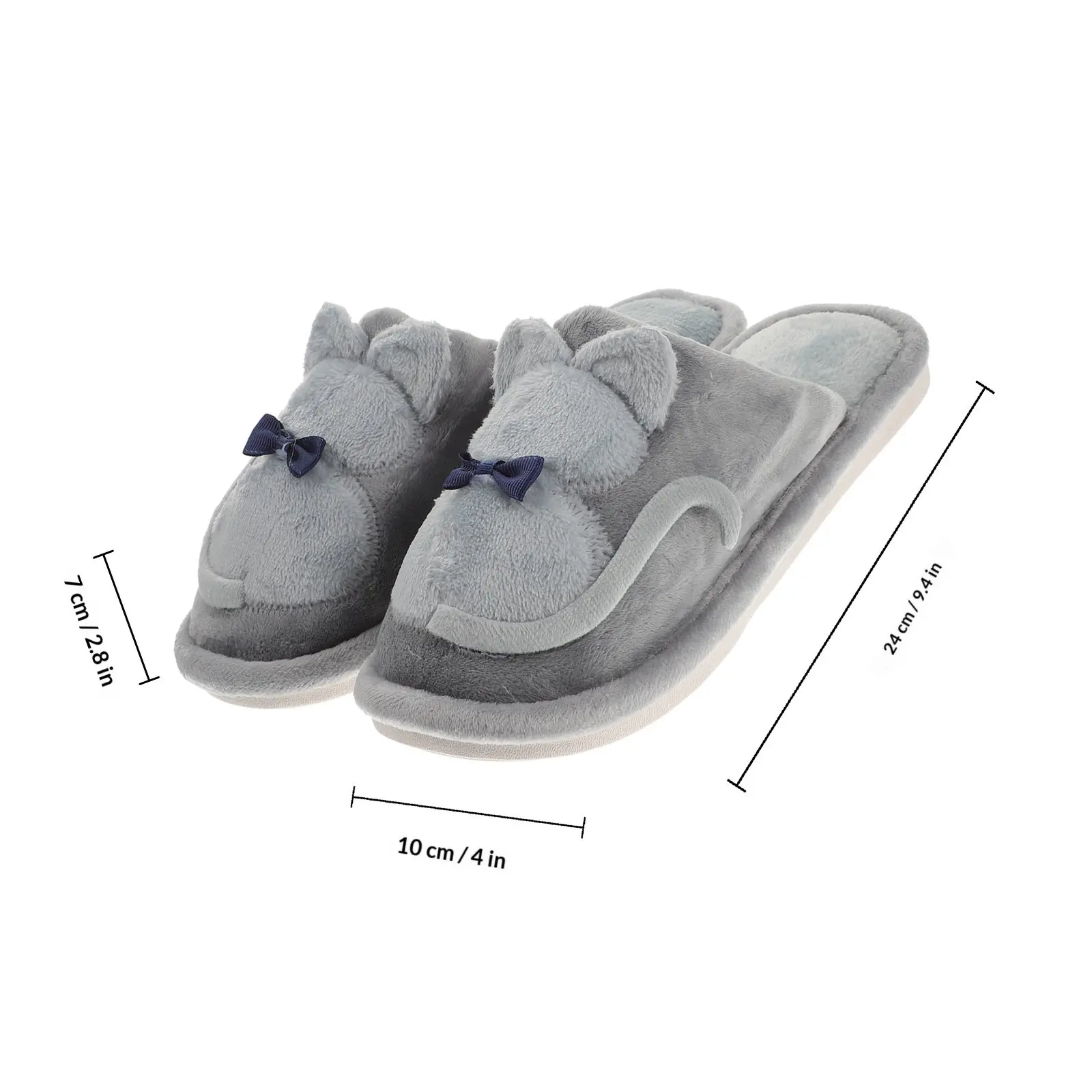 1Pair Cat Shape Warm Cotton Slippers for Kids Anti Slip Winter Home Slippers Cartoon Design Festival Party Gift for Girls Boys