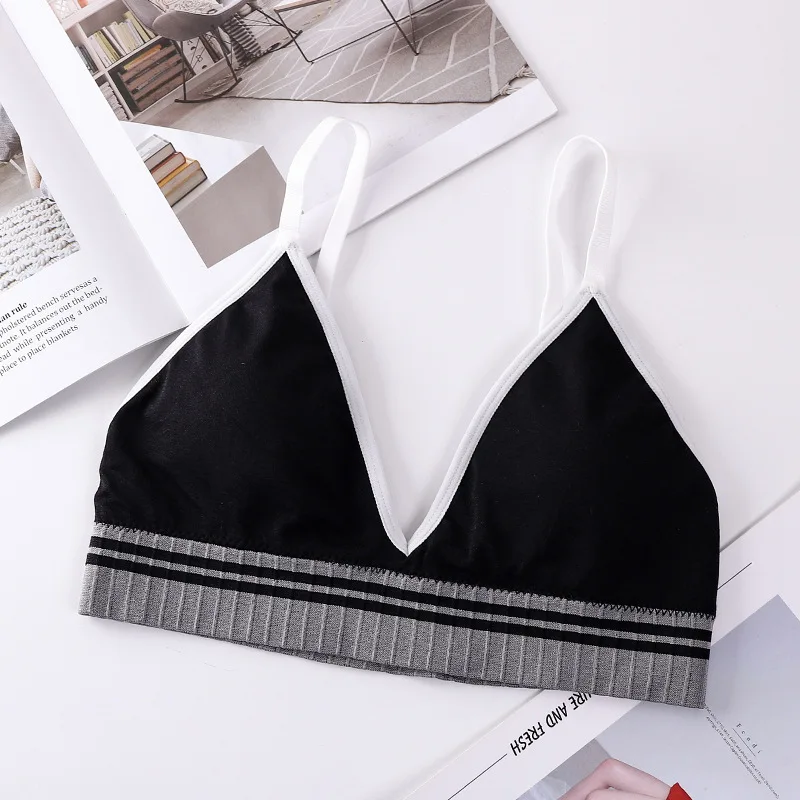 New Striped Women Bra Bralette Lingerie push up bra Cotton flexible Bra For Women Fashion Ins bras Lady Tops Underwear Bralette