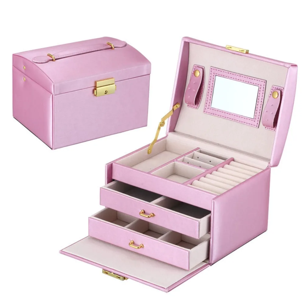 

PU Leather Jewelry Packing Bag Rings Necklace Multi-layer Jewelry Storage Case Bracelet Earrings Large Capacity