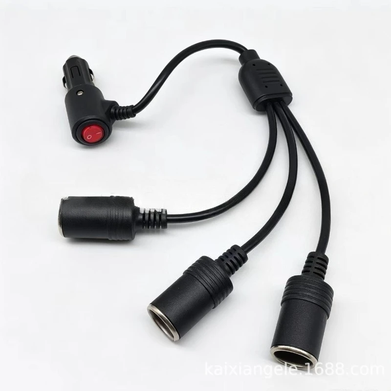 1to 0/1/2/3/4 Cigarette Lighter Splitter Universal Y Type Car Power Adapter with On Off Switch 12AWG Automotive Extension Cable