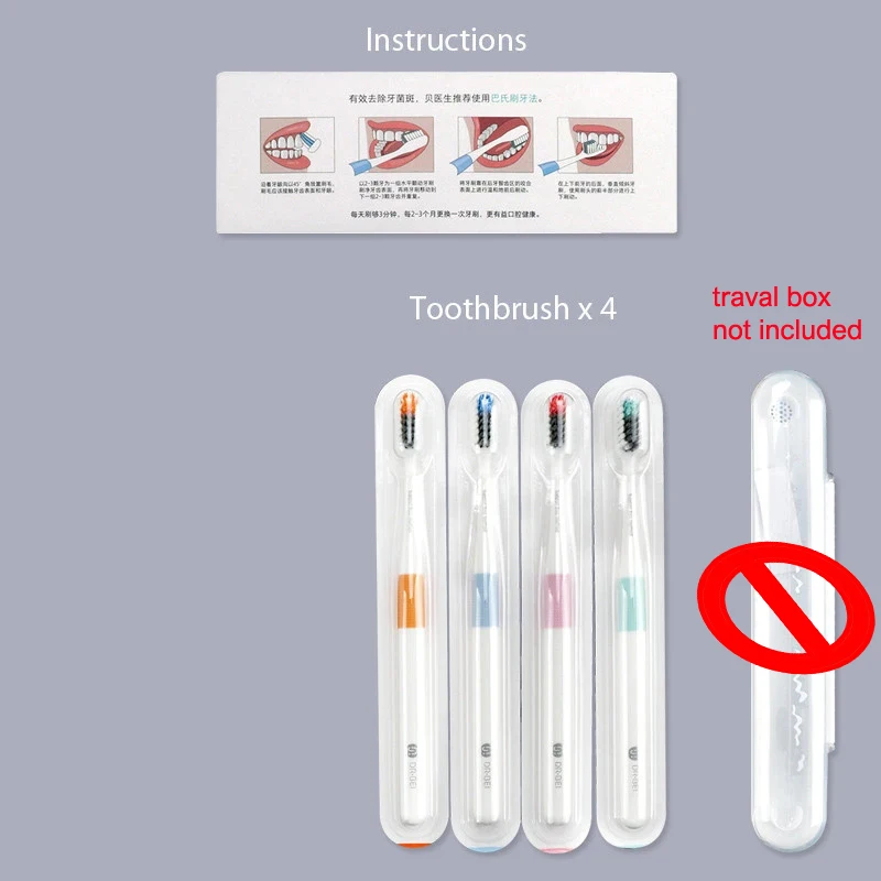 オリジナルdr.bei歯ブラシ,youpin用,家,家族,カップル用,旅行用のより良いブラシ,ボックス付き,4色
