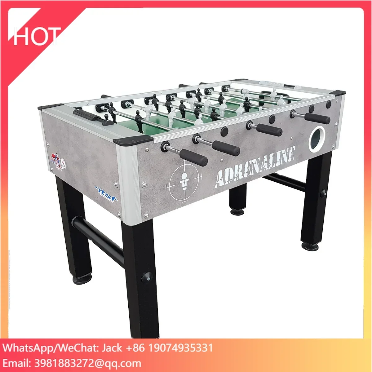 Made in Italy Free Play Indoor Table Soccer football Adrenaline  with Professional Rods and Iron Legs with telescopic rods