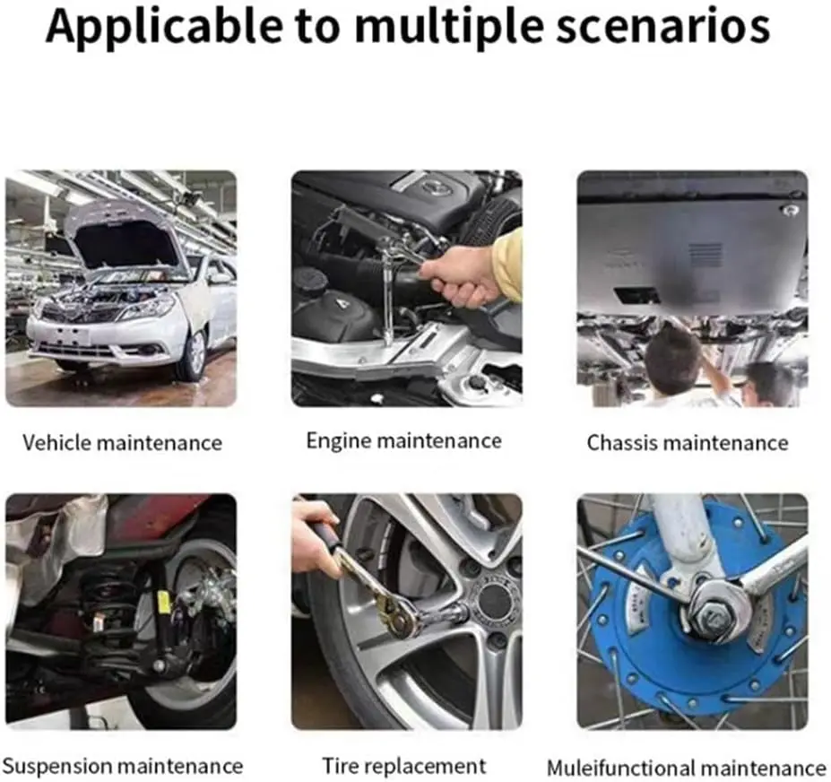 Conjunto de chave de soquete para reparo automotivo, conjuntos de catraca, kit de ferramentas mecânicas, soquetes de bits, kit de ferramentas de reparo doméstico, 46 peças, 1/4 pol.