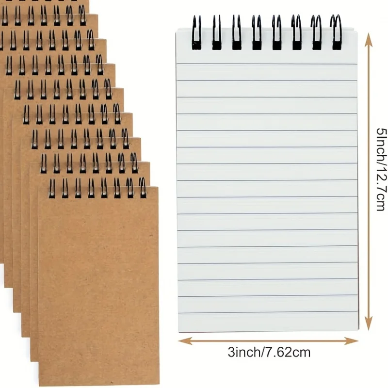 6/12/18 Pcs Pocket Spiral-Bound Notepads Office-Style Mini Notebooks Lined Paper Memos For Home University School Meeting Use