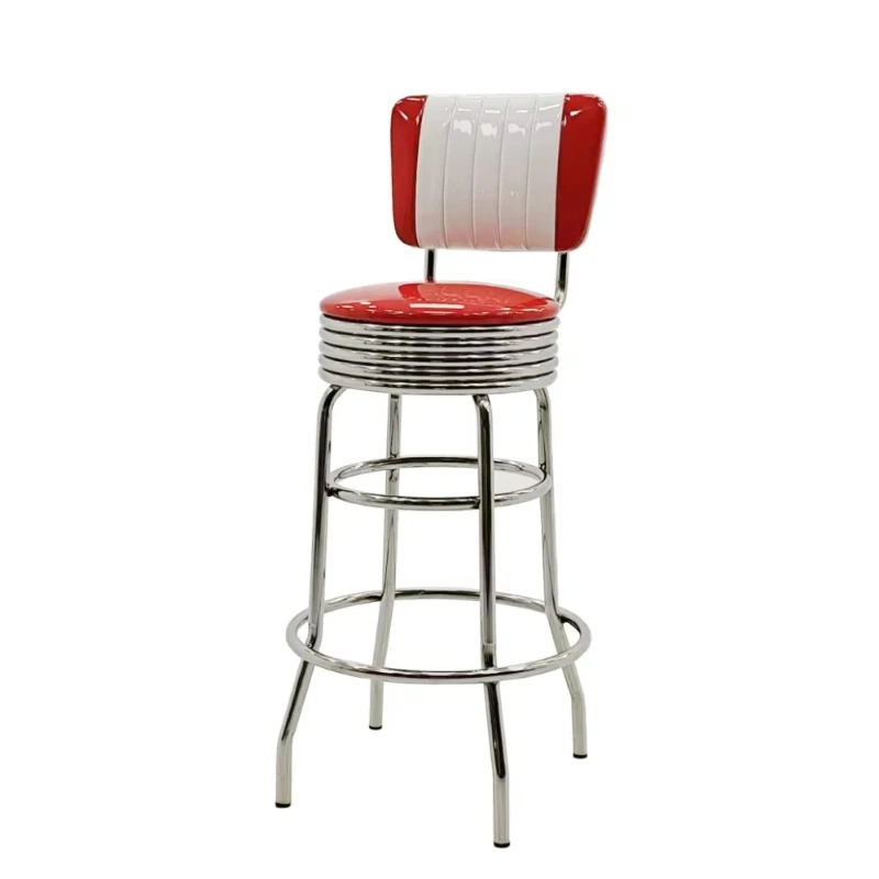 

Modern Leather Metal Red Round Bar Counter Commercial Household Bar Furniture Bar Stool Chai