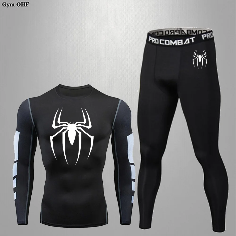 Long Sleeve Pants Set Tight Fitting Breathable Quick Drying Comfortable Daily Training Men's Compression Sportswear Workout Suit