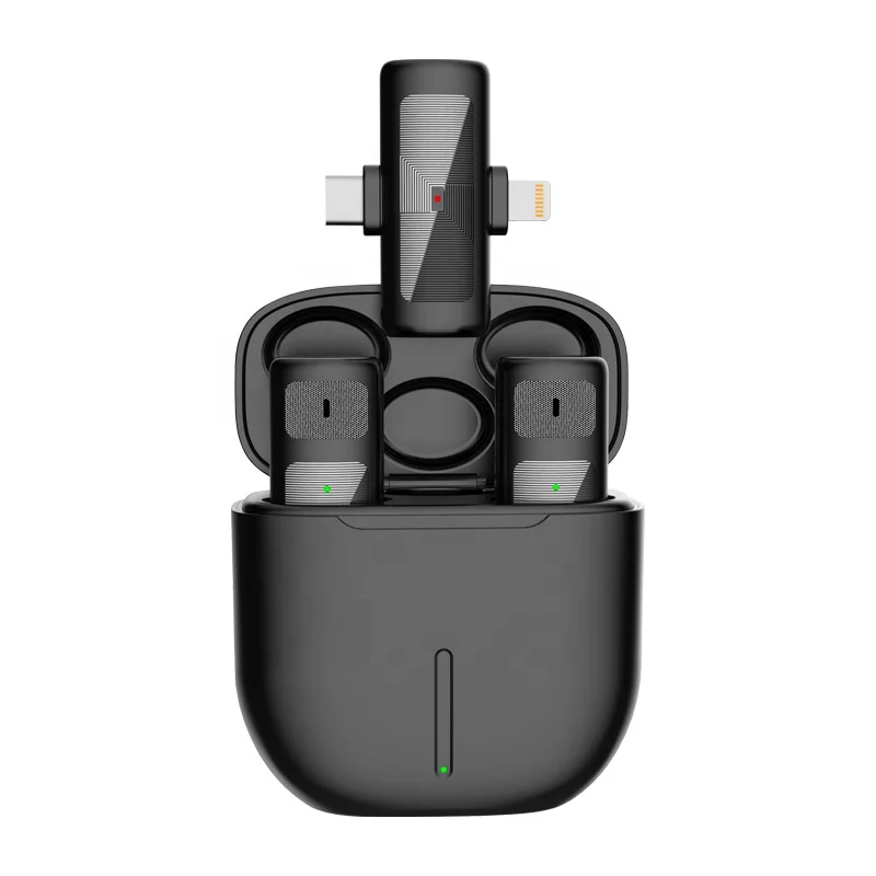 

2 in 1 Lavalier Microphone Wireless For Iphone Lapel Professional Mic Type C Lavaliere