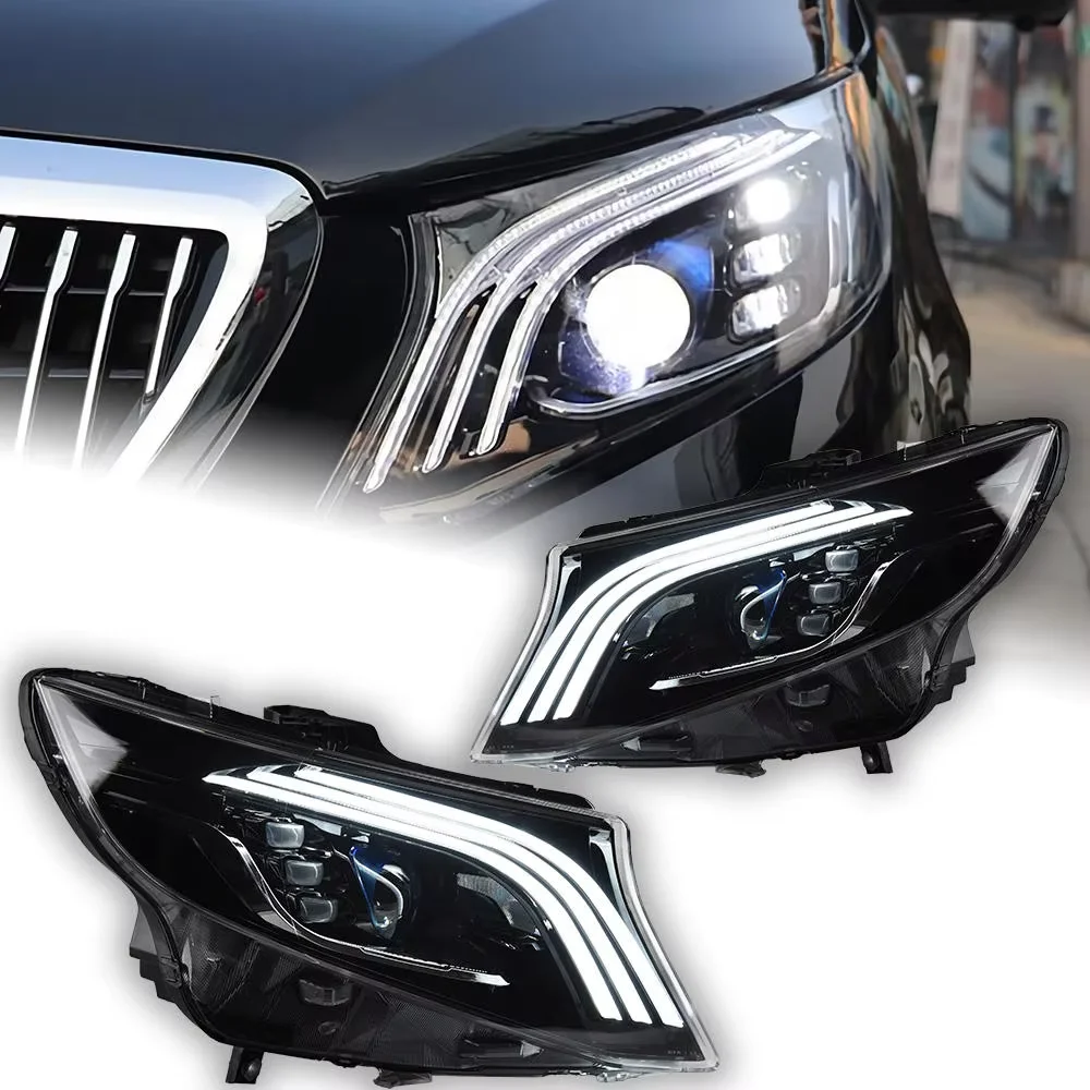 FOR Mercedes-benz Vito W447 V250 2015 12V 36w White And Amber Headlight Assembly With High Quality Modified LED Headlights