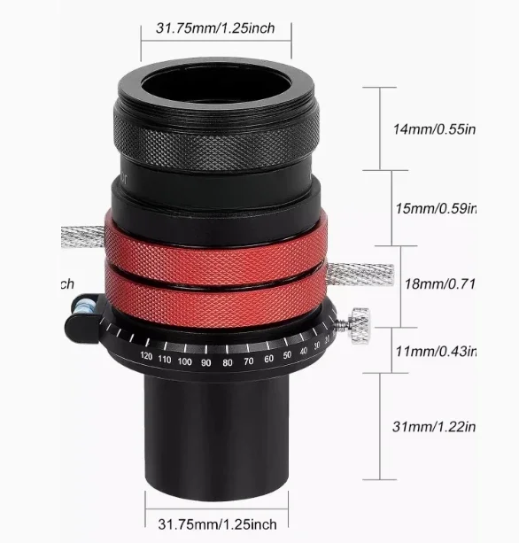 SVBONY Telescope ADC Atmospheric Dispersion Corrector 1.25'' for Telescope Professional Photography Part SV199