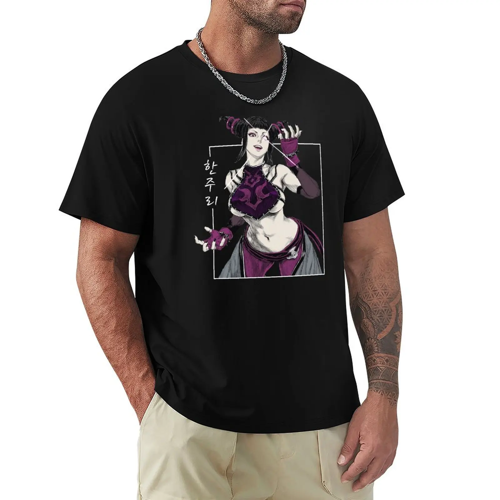 

Juri Han street fighter T-Shirt hippie clothes blue lock luxury designer plain black t shirts men