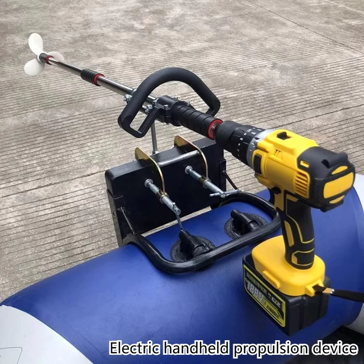 Handheld Electric Outboard with Aluminum Propeller, Drill-Powered Kayak Thruster Upgrade Mounting System