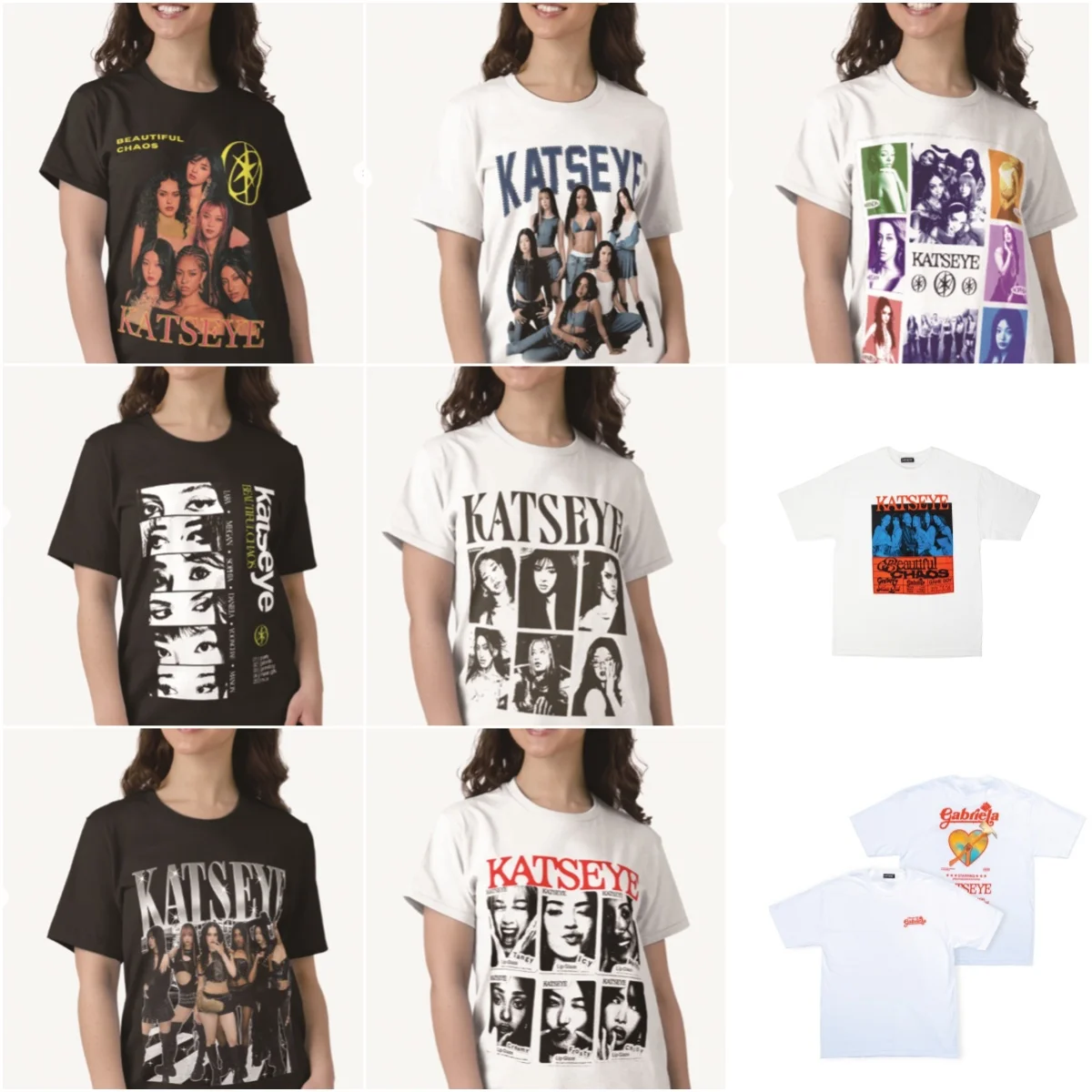 Katseye 2026 Nowa Kolekcja Damska Koszulka z Czystej Bawełny o Luźnym Kroju z Nadrukiem, Idealna na Koncerty.
