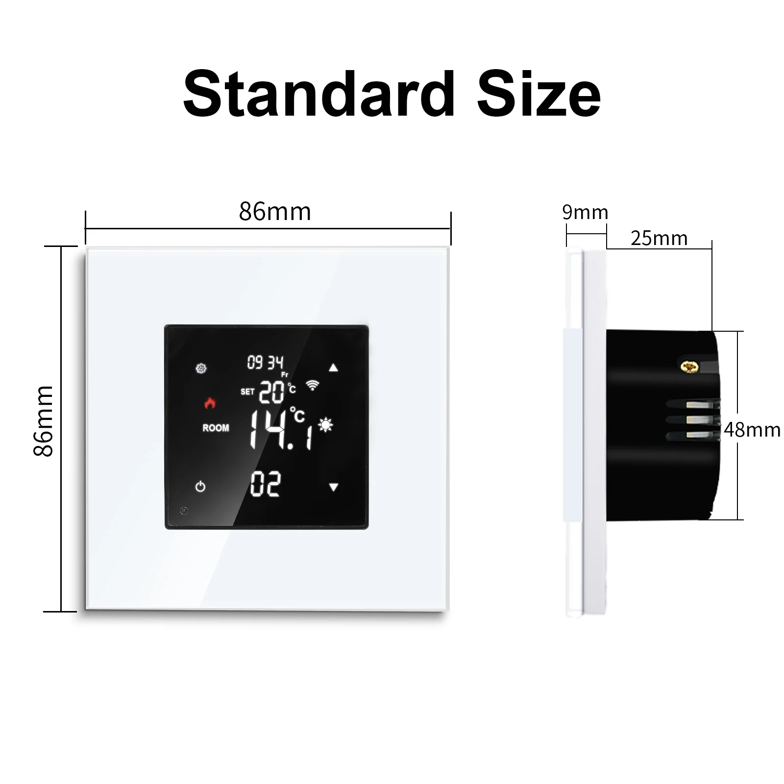 Bingoelec Smart ZigBee Thermostat and Wall Switch Socket Temperature Controller of Water/Electric Floor Heating Gas Boiler White