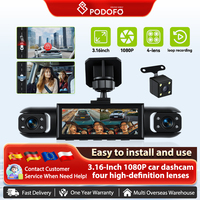 Podofo Car Dash Cam With GPS WIFI Night Vision Parking Monitor Driving Recorder Motion Detection Loop Recording For Car Revesing