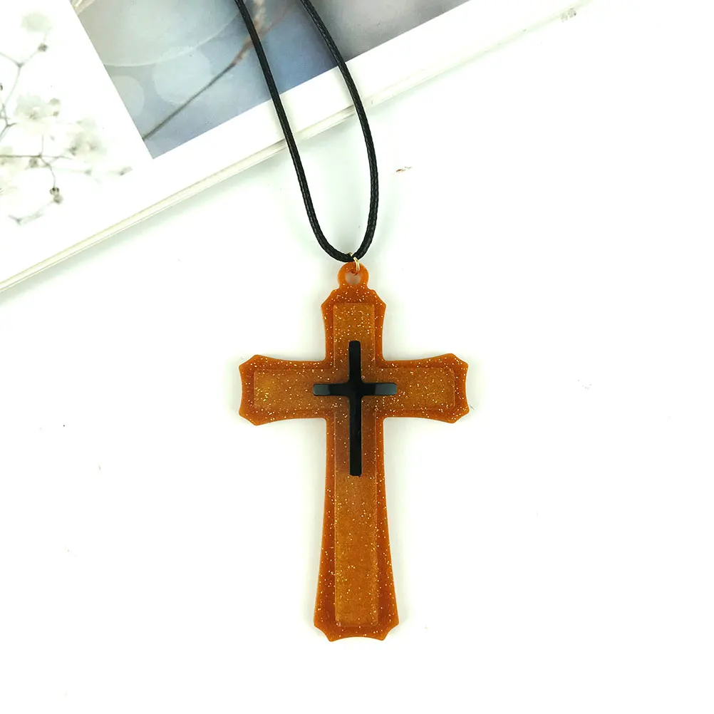 

2pcs Cross Pendant Silicone Mold White Color Adult Resin Casting Epoxy Jewelry DIY Supplies Reusable Nonstick Easy Clean