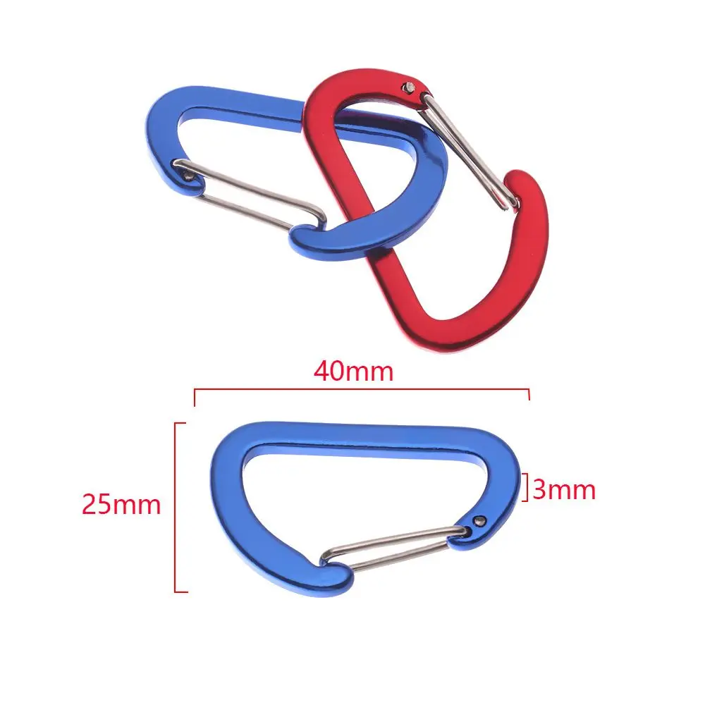 4pcs Aluminum Alloy D-Ring Keychain Carabiner Lock Buckle Hook Climbing Snap Clip High quality Fishing Tool