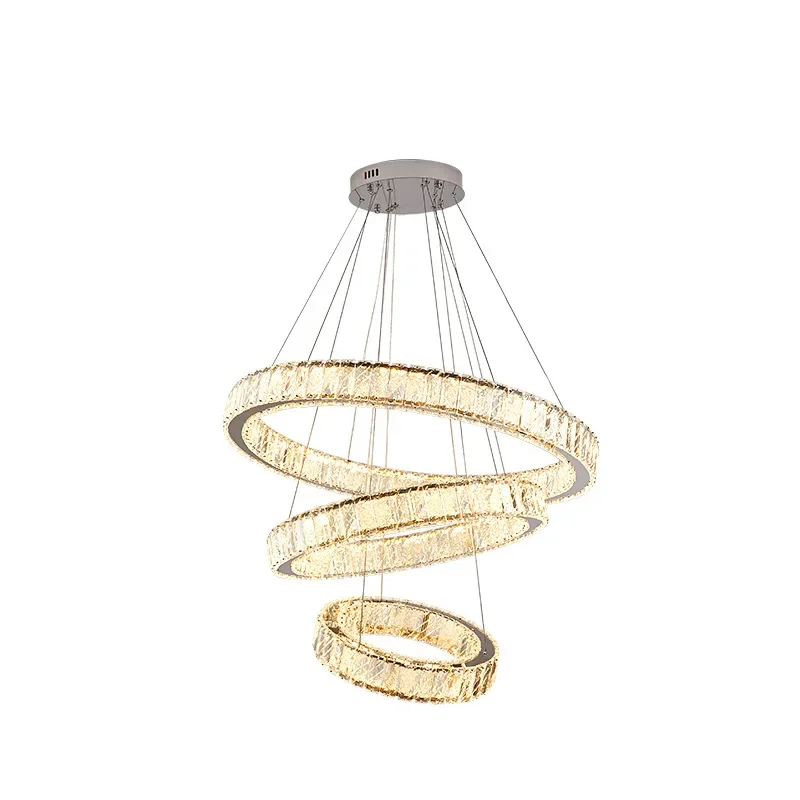 

Modern simple villa empty, living room chandelier duplex building hollow, large chandelier loft apartment light luxury,