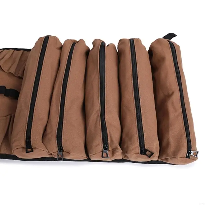 Versatile Tool Storage Bag with Large Capacity &Multiple Compartments Roll UP Tool Bag for Home Maintenance and Repair C7AC