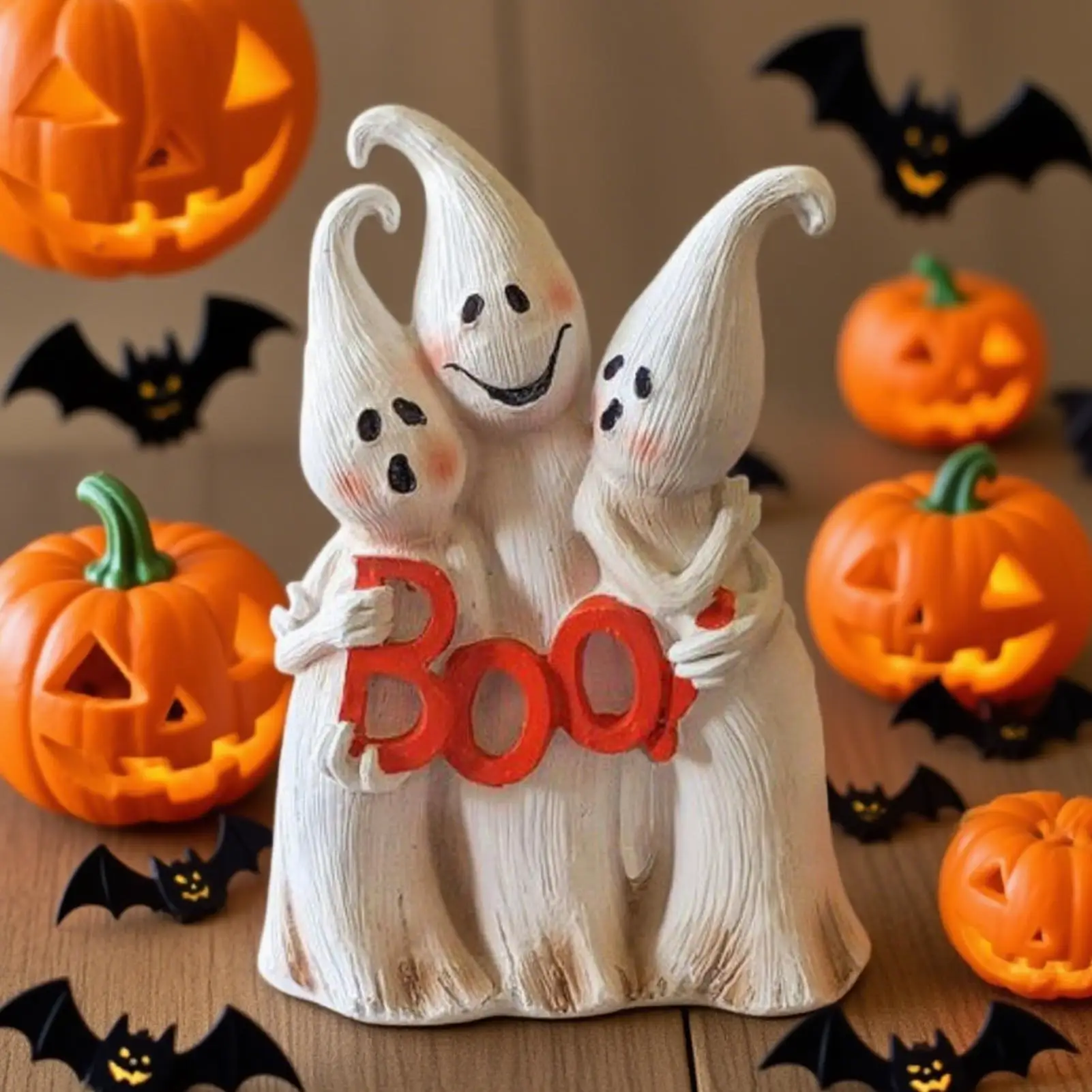 

Хэллоуин милый призрак карлик комбинированная скульптура фигурка призрака забавная статуя призрака аксессуары для стола ужасающее украшение призрака