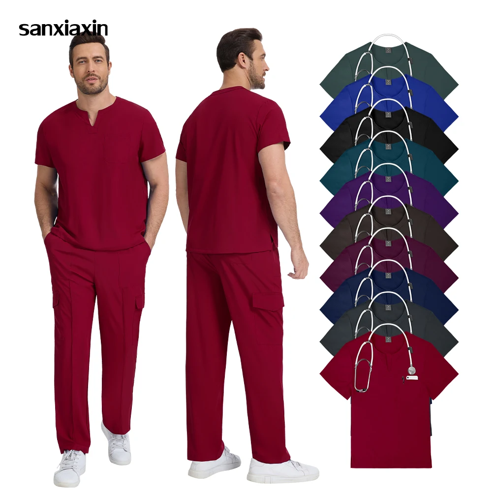 

Медицинская униформа Скрабы Одежда для женщин Мужская униформа Оптовая продажа Комплект для медсестер для кормления Унисекс Топ и прямые брюки Костюм Быстросохнущий