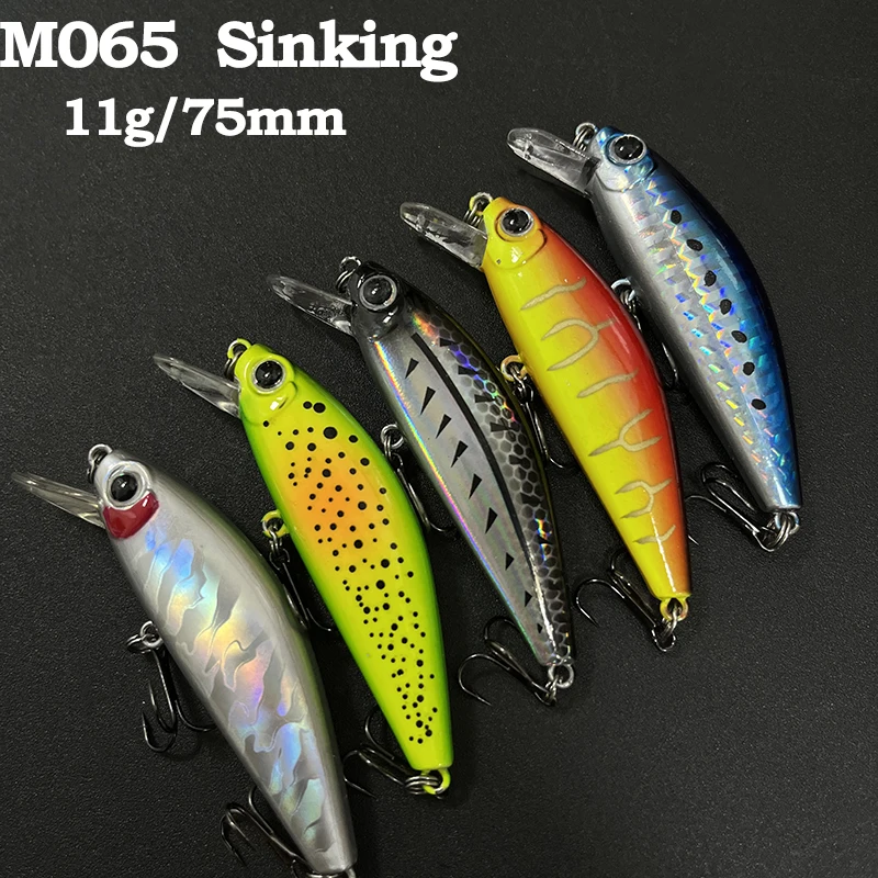 

11g 75mm Slow Sinking Minnow Fishing Lures Japan Wobbler Artificial Bait for Freshwater Trout Bass Swimbait Fishing Equipment