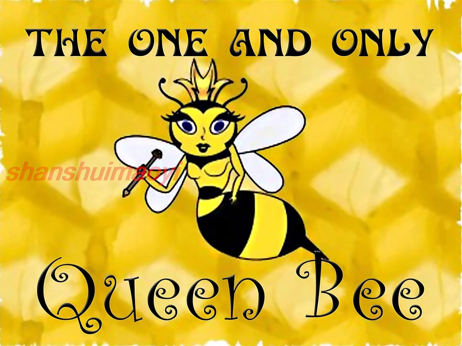 Novelty Outdoor Art Decorations Wall Decor Tin Signs Queen Bee Horizontal Gold Retroation Vintages for Metal Sign 12