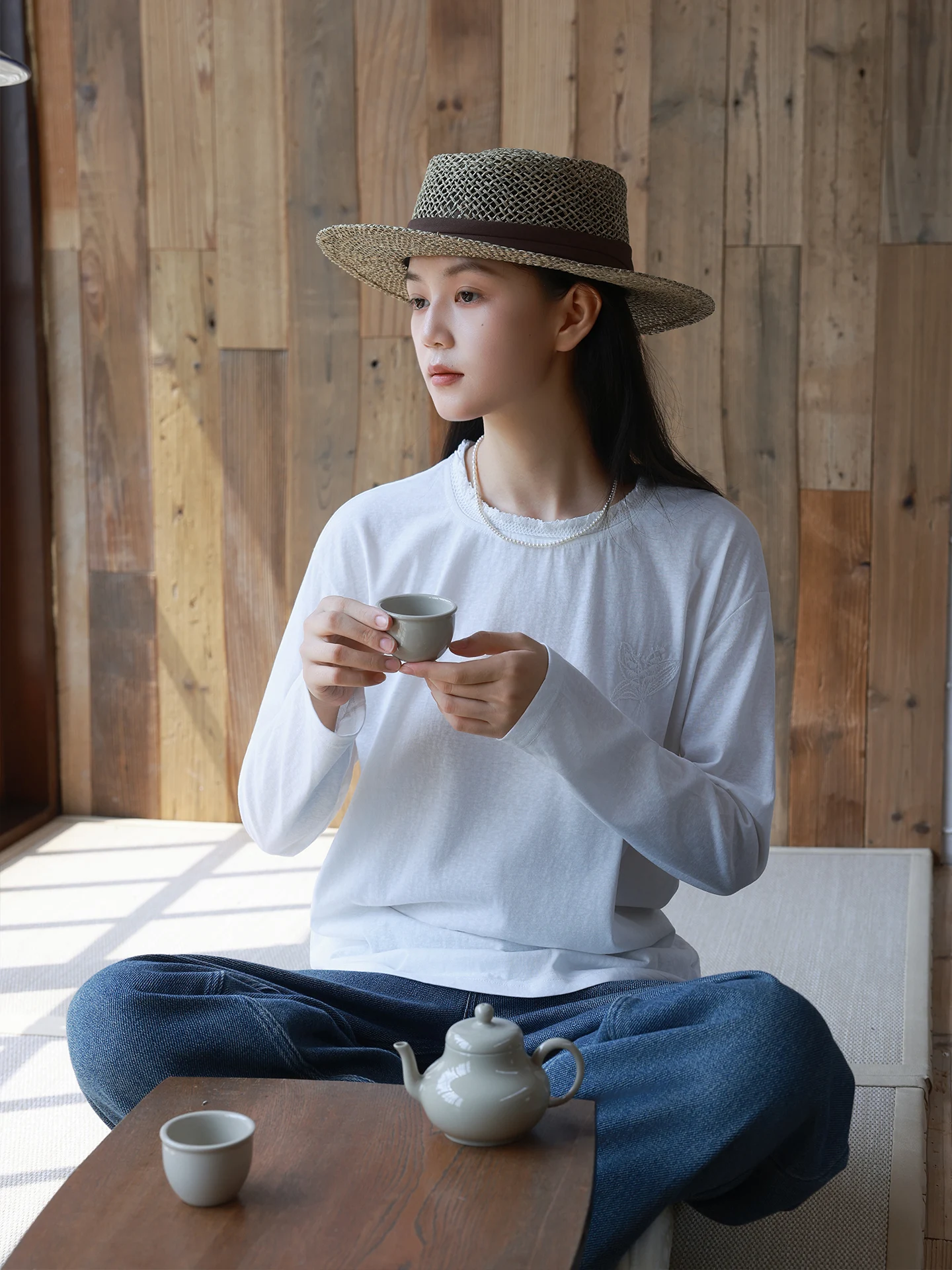 

Женская футболка Han Haax, весенняя новинка, тонкий принт, удобная, дышащая, свободного кроя, с круглым вырезом