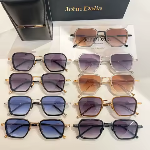 For JOHN DALIA JD Cillian Brand Polarized Sunglasses Men Luxury Driving Male UV400 Alloy Frame Square Women Sun Glasses With Box