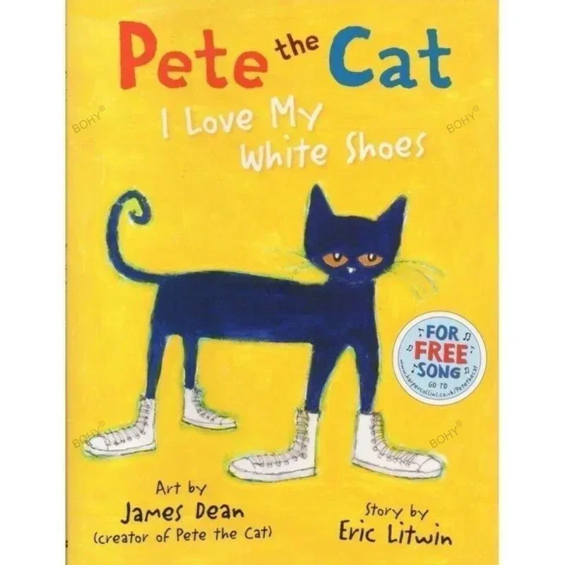 Pete The Cat kocham moje białe buty angielski książka obrazkowa dzieci wczesna edukacja szkoła podstawowa oświecenie czytanie przed snem