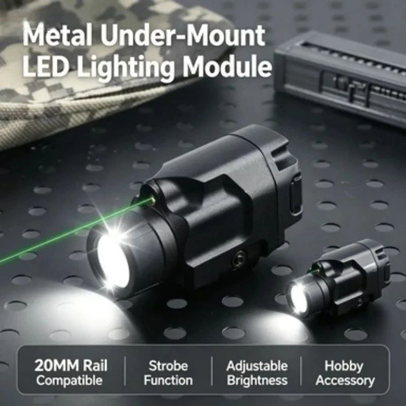 Compact Metal Under‑Mount LED Lighting Device Strobe Feature Adjustable Bright Hobby Supply