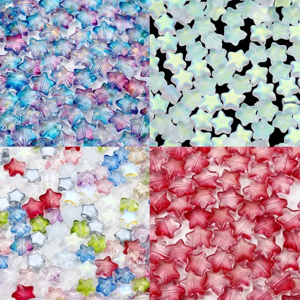 20-50PCS/Lot Star Beads Glass Spacer Beads Jewelry Making Hairpin For Handmade Pendant DIY Beads Jewelry Making Accessories