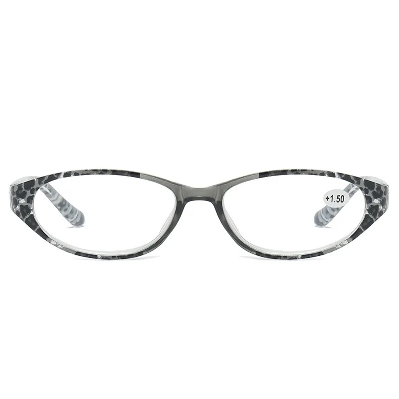 Japanese and Korean Retro Small Frame Oval Printed Reading Glasses for Middle-Aged and Elderly Women