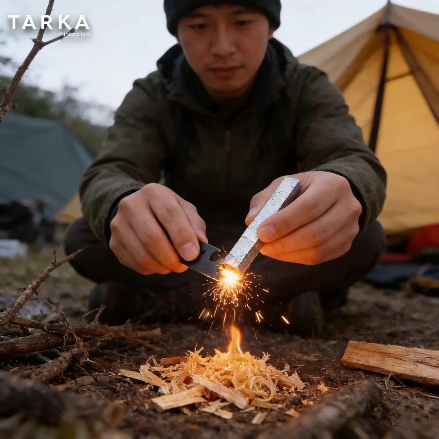 TARKA Feuerstarter aus natürlichem Kiefernharz, Bastelharz, 4-in-1, für Camping, Grillen, Überleben, DIY, Bernstein, Schmuckherstellung