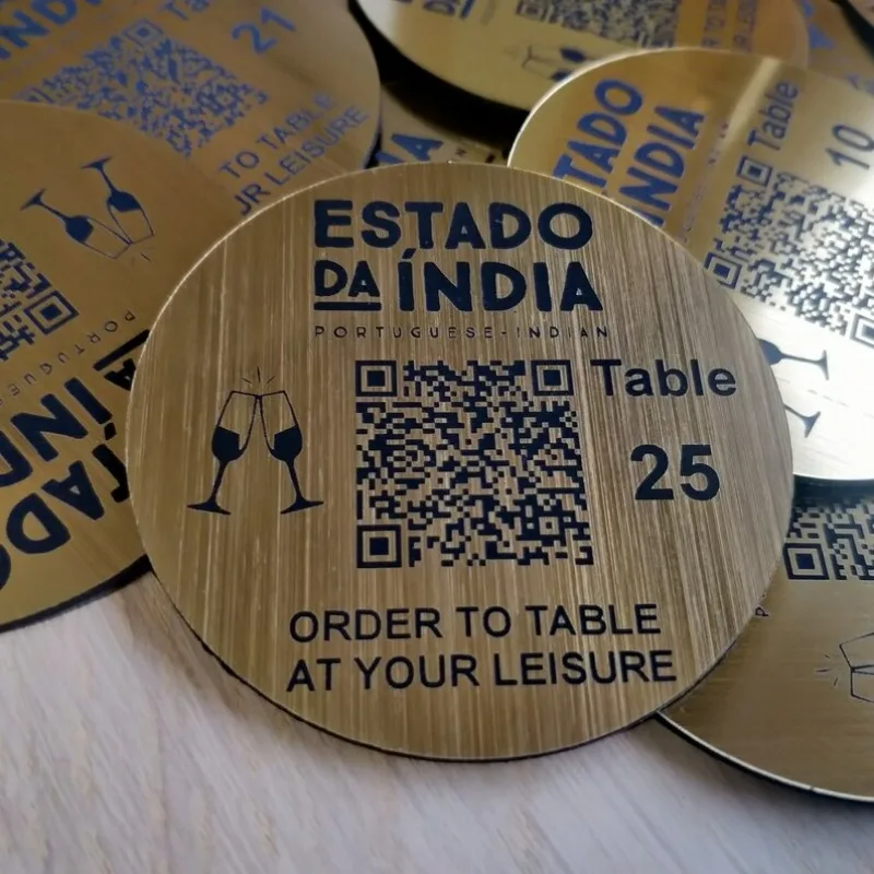 QR Menu Sign for Restaurant Scan to Order Contactless Table QR Code Disc 70mm