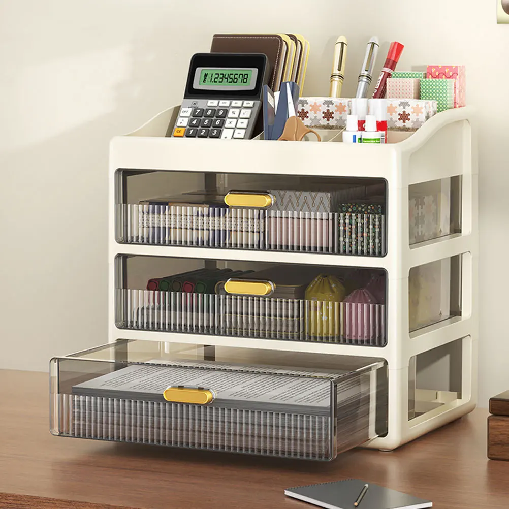 

3 Tier Drawer Makeup Organizer Vanity Storage Countertop Desktop Organizer for Skincare Lipstick Eyeshadow Lotions Cosmetics