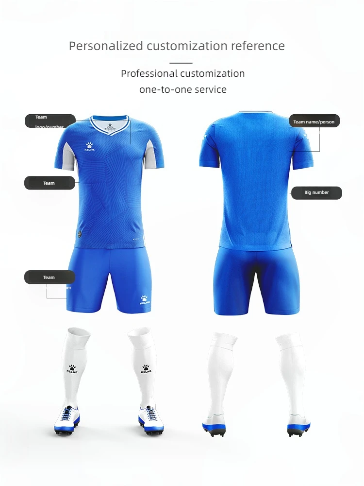 KELME football uniform suit men custom made match training team uniform sportswear maglia da squadra a maniche corte