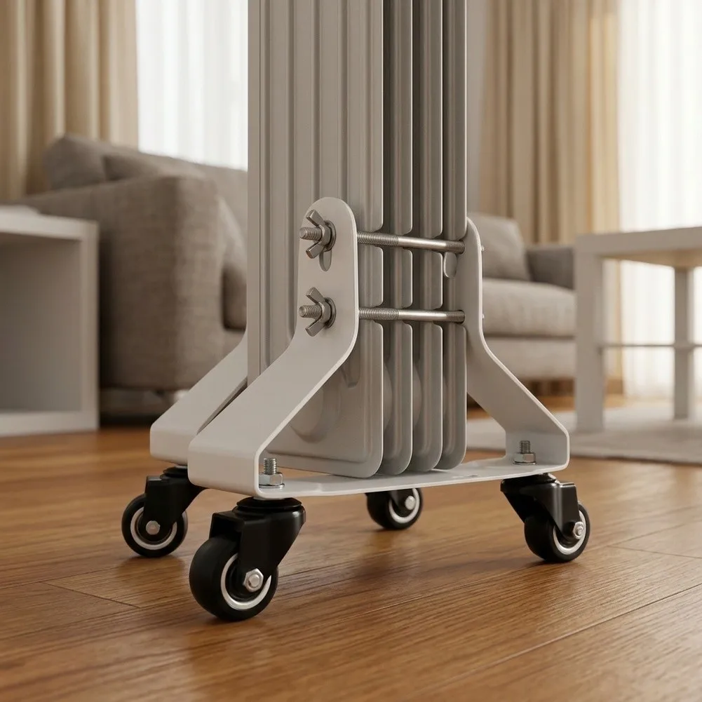 Replacement Casters for Pioneer Oil Radiator Heater with Dual Bearing Rotation and Triangle Support Base Design