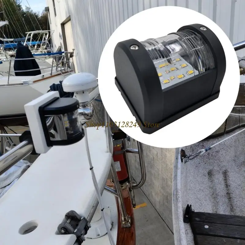 N5KD Marine Light Fixture with Black Housing and Two Visible Mounting Points for Planning Clearly Defined Nighttime Navigation