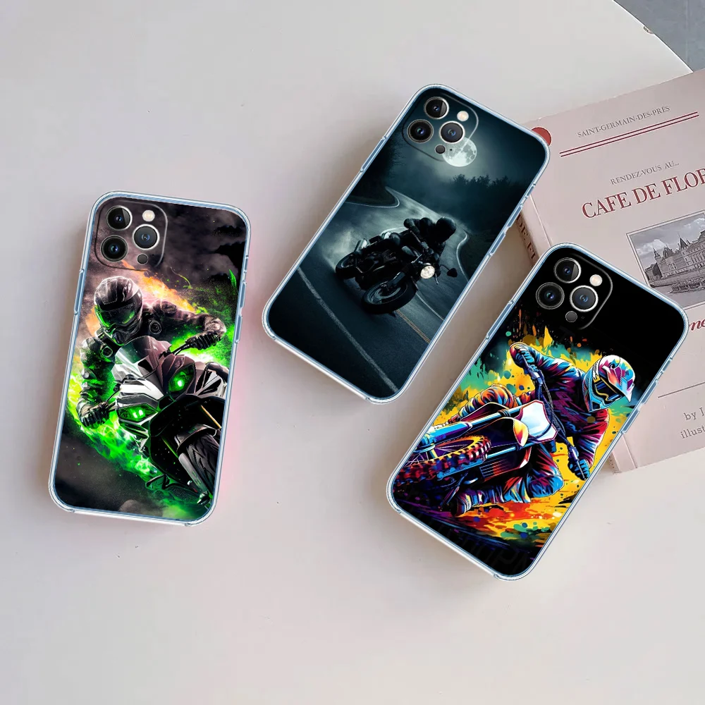 Motorcycle Racing Transparent Phone Case for Motorola G40 G04 G05 One Ace Action  Fusion Plus Hyper Macro Vision Zoom view 5