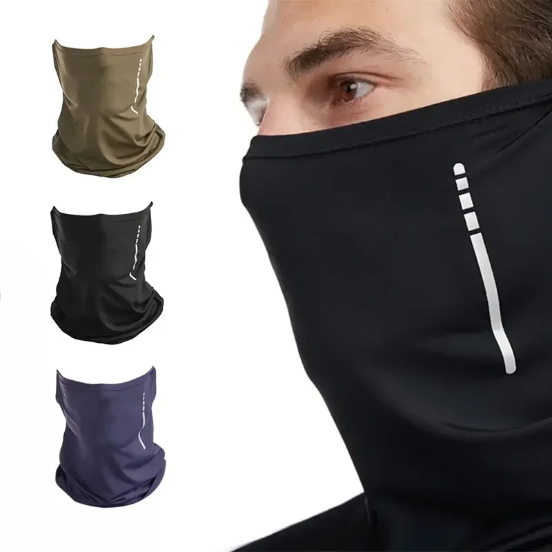 

Elasticated Hanging Ear Riding Balaclava Cool Face Scarf Outdoor Cycling Breathable Lce Silk Bandana Face Balaclava Scarf