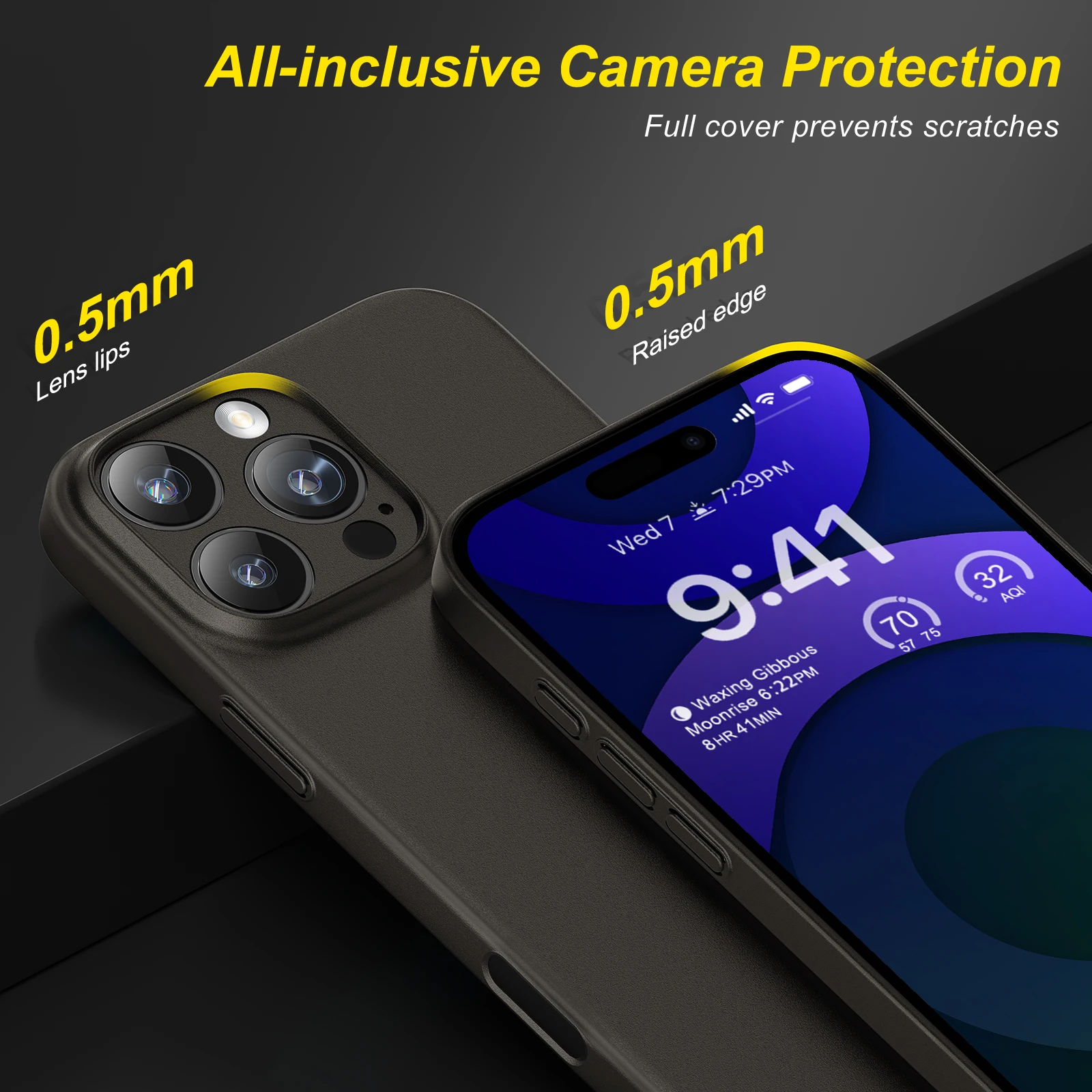 memumi Lightweight for iPhone 16 Pro Max Ultra Slim Case, Camera Cover Full Protection 0.3mm Thin Case Minimalist Design