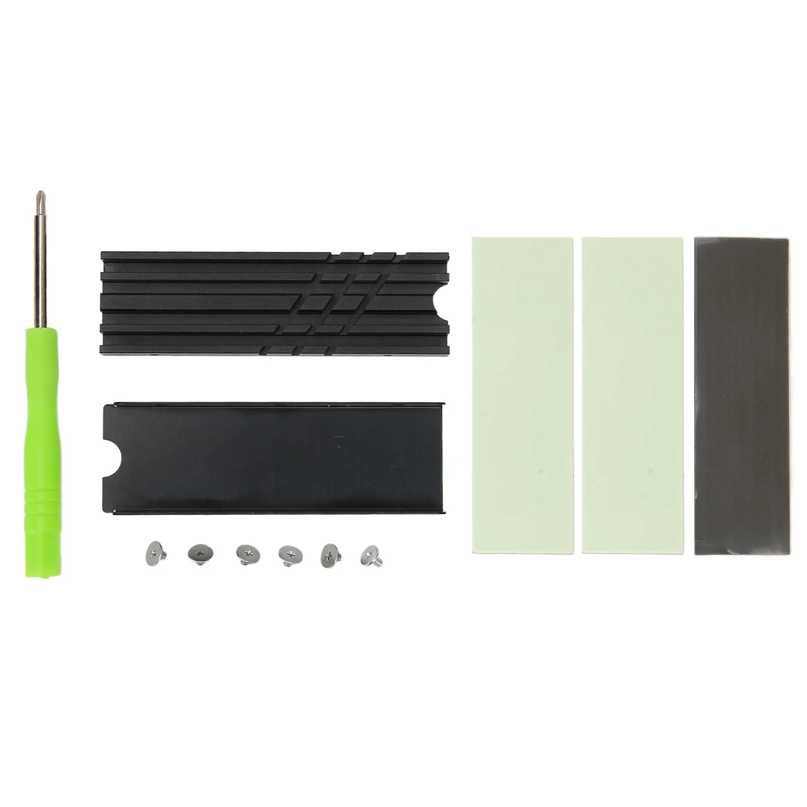 

M.2 NVMe Heatsink Double Sided Aluminium Alloy 3 Thermal Pads Silver Plated SSD Heat Sink for M.2 2280 SATA SSD 850 EVO