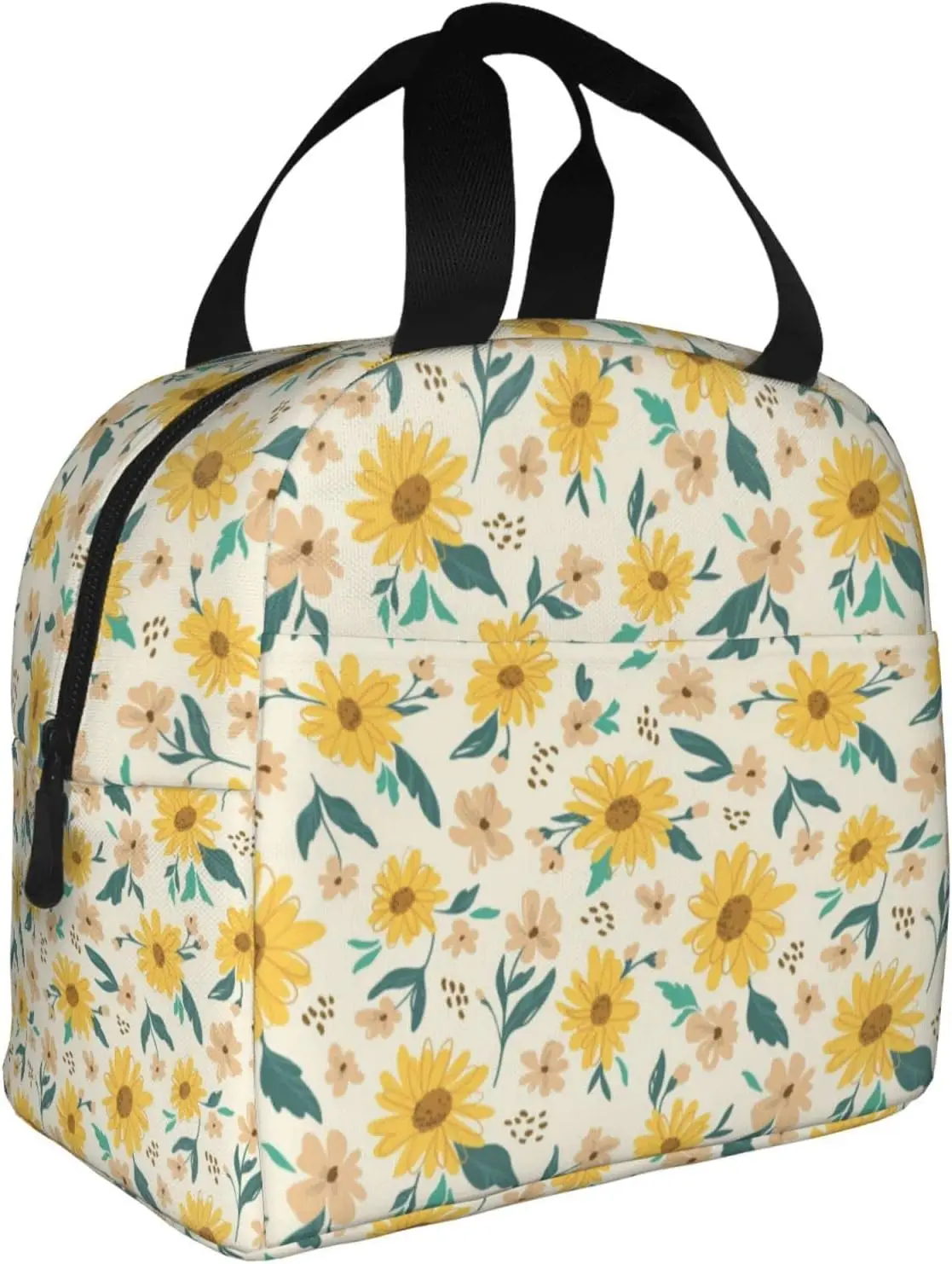 Sunflower Insulated Lunch Bag for Women with Containers Freezable Cooler Thermal Waterproof Lunch Box