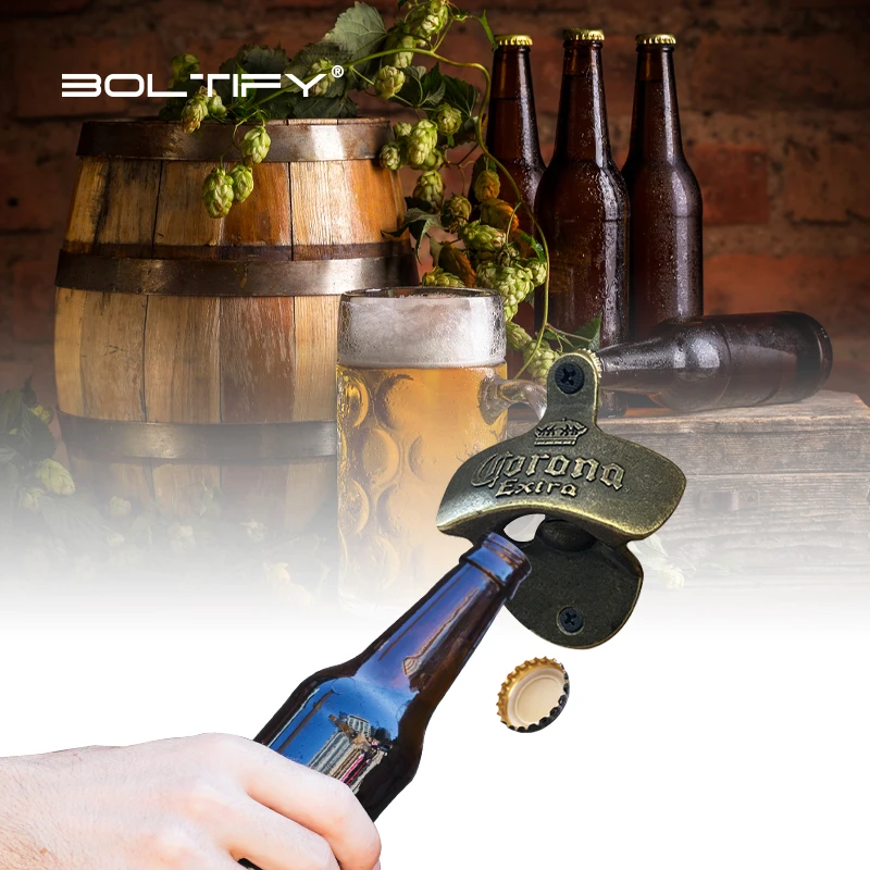 1Pcs Retro Decorative Bottle Opener Wall Mounted Hanging Beer Openers Bar Tools Alloy Electroplating Process Bar Cafe Wall Decor